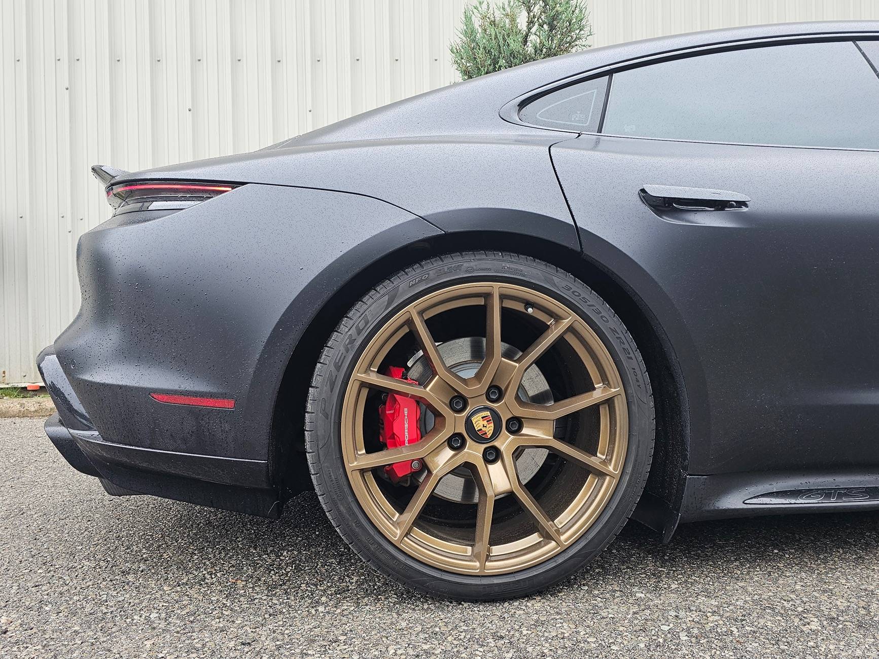 Porsche Taycan Powder coated my black RS Spyders wheels to bronze 20240924_134649