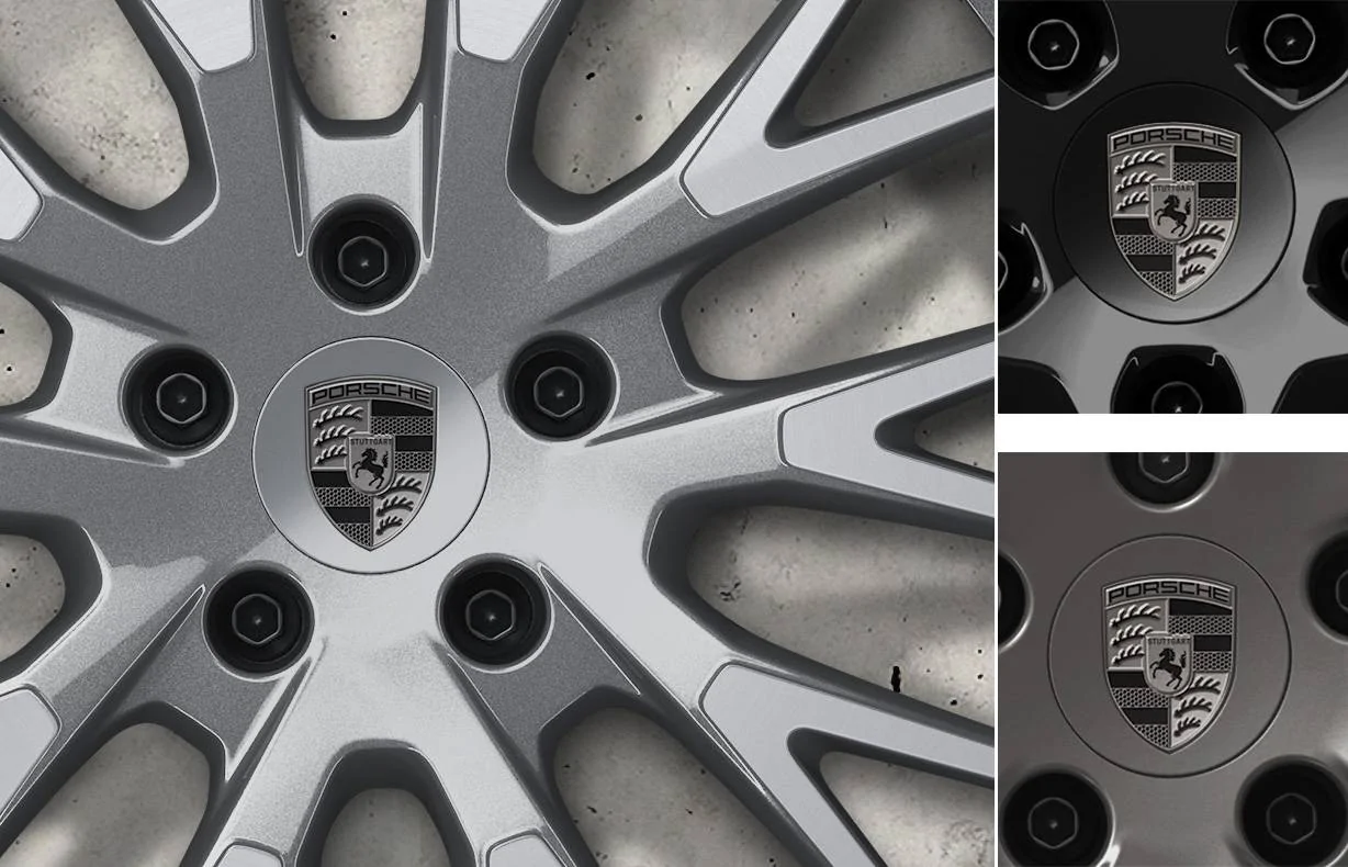 Porsche Taycan Powder coated my black RS Spyders wheels to bronze turbonite porsche center cap 76mm 76 mm concav
