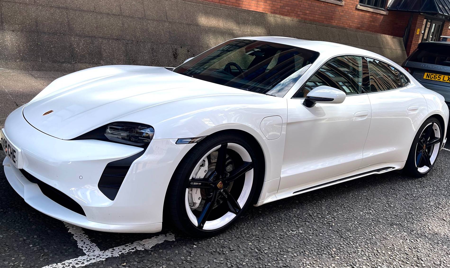 Porsche Taycan Custom Mod: Painted Front Bumper Vents on Taycan IMG_8405