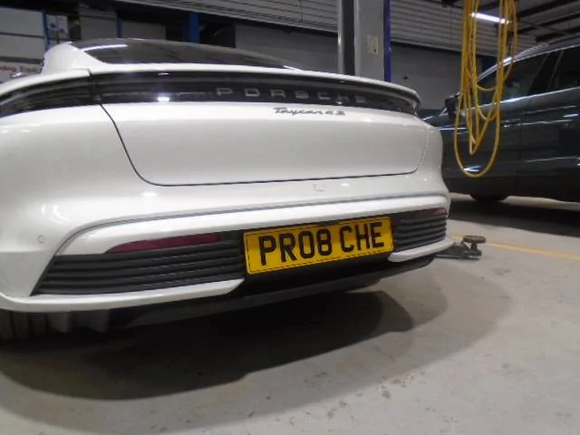 Porsche Taycan Custom Mod: Painted Front Bumper Vents on Taycan DSC03546
