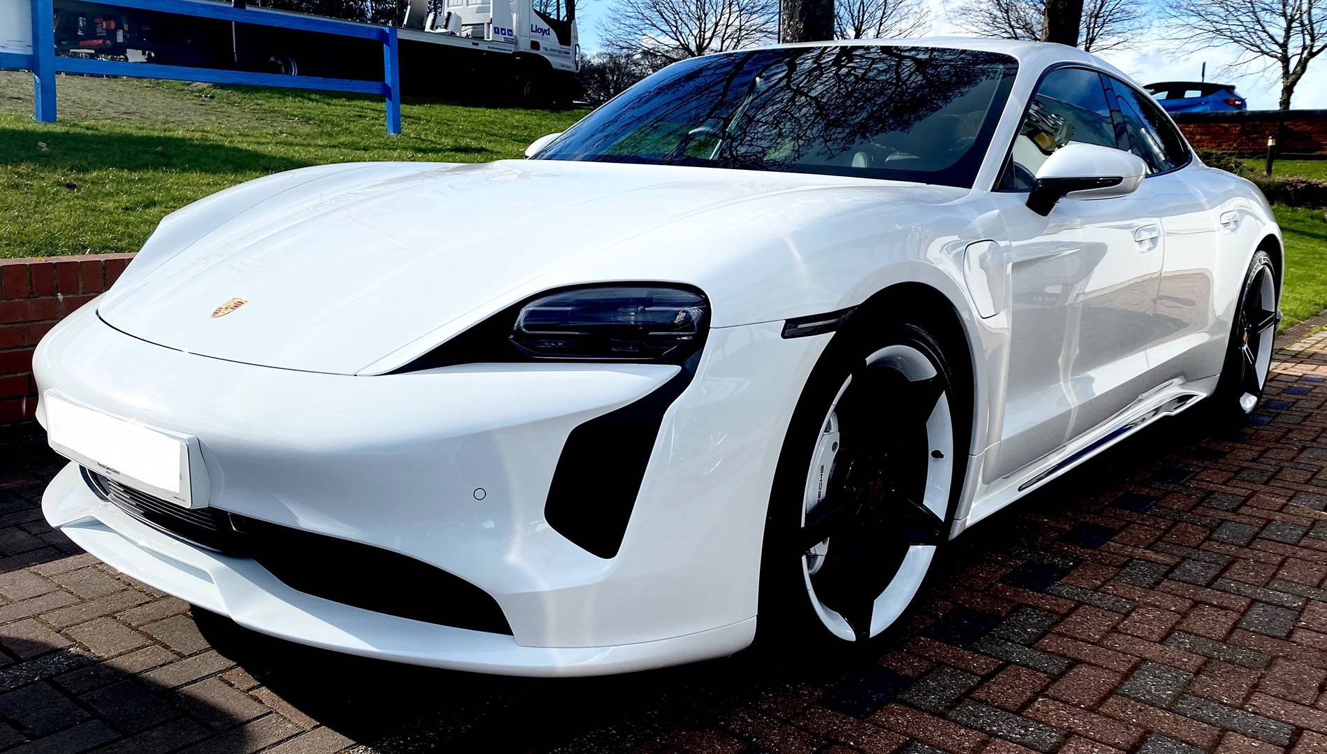 Porsche Taycan Custom Mod: Painted Front Bumper Vents on Taycan IMG_8246