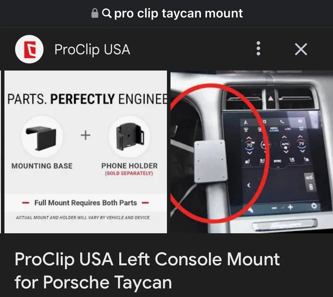 Porsche Taycan The best Taycan phone mounting solution I could find IMG_1103