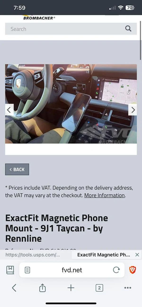 Porsche Taycan The best Taycan phone mounting solution I could find IMG_7335