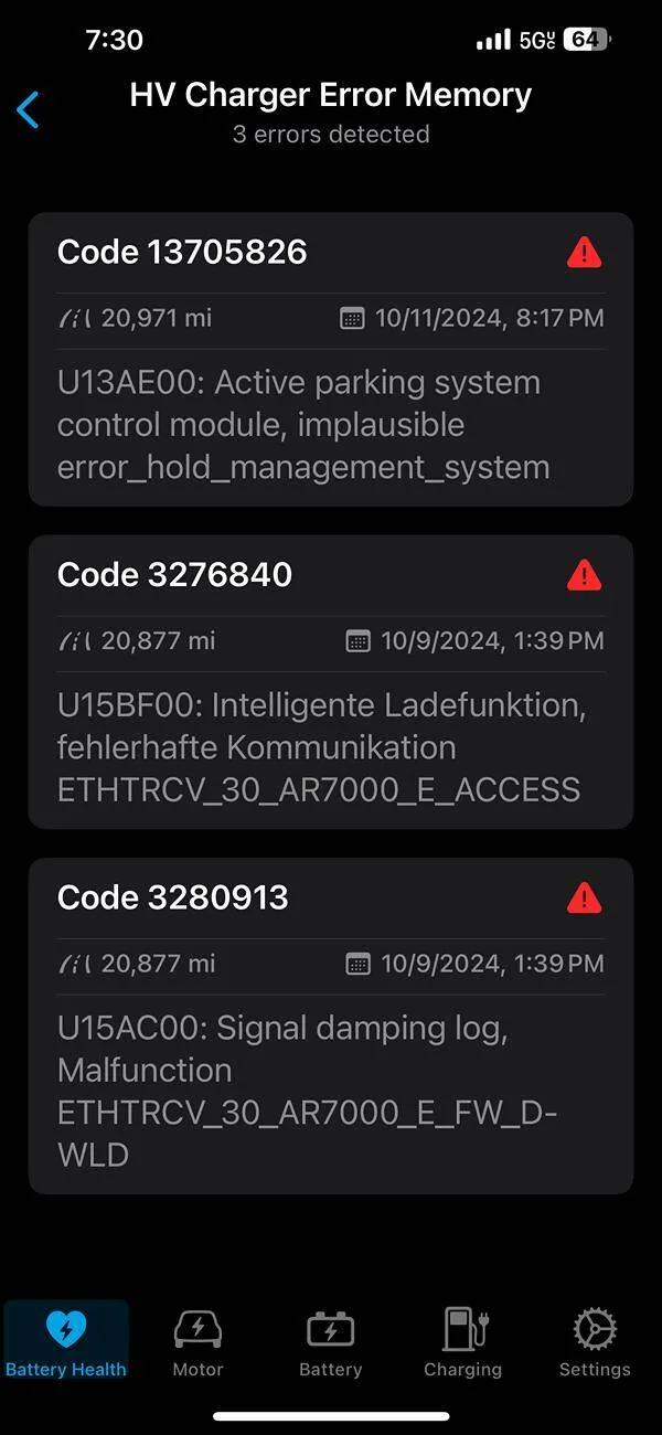 Porsche Taycan Is this normal for cells? image5