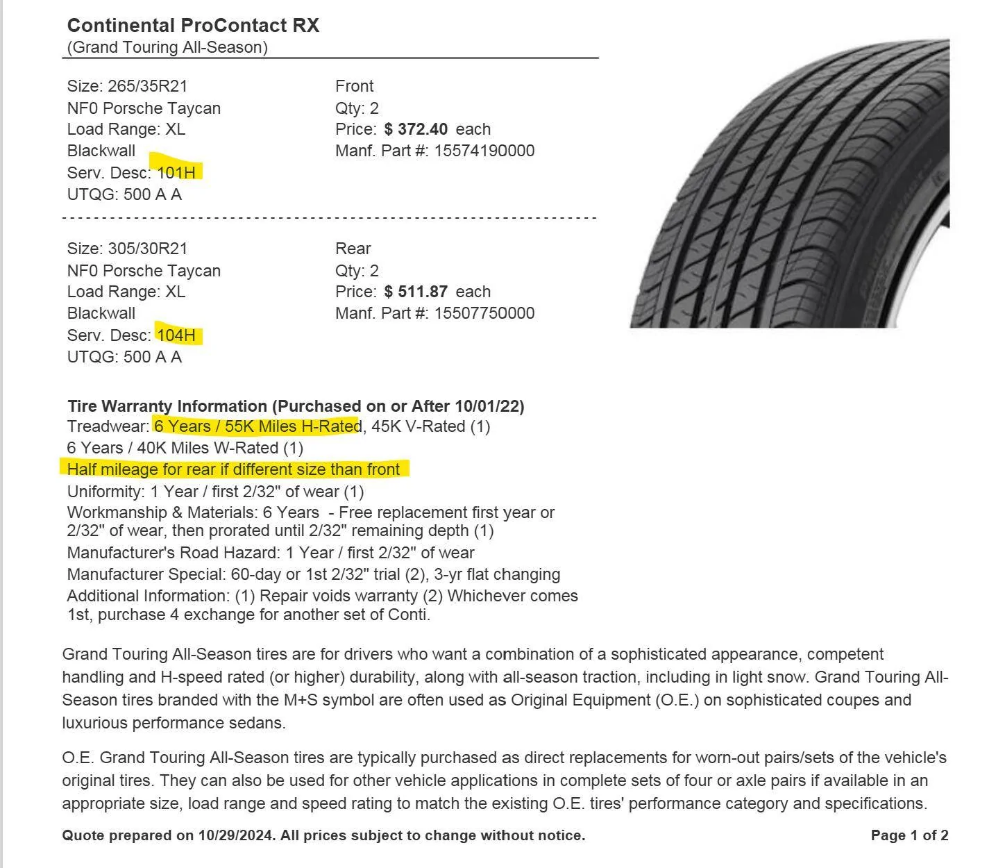 Porsche Taycan Help interpret Tire Wear Warranty 1730233955552-x8