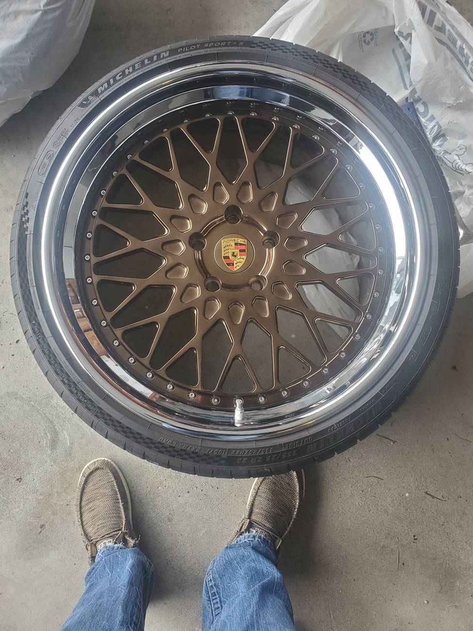Porsche Taycan Loving my new 22" wheels and the painted "off road" packed 20240401_165509