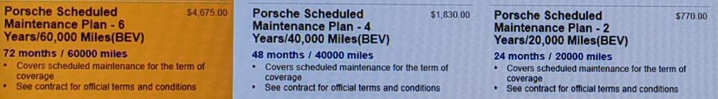 Porsche Taycan Porsche Scheduled Maintenance Plan 1731190116614-6s