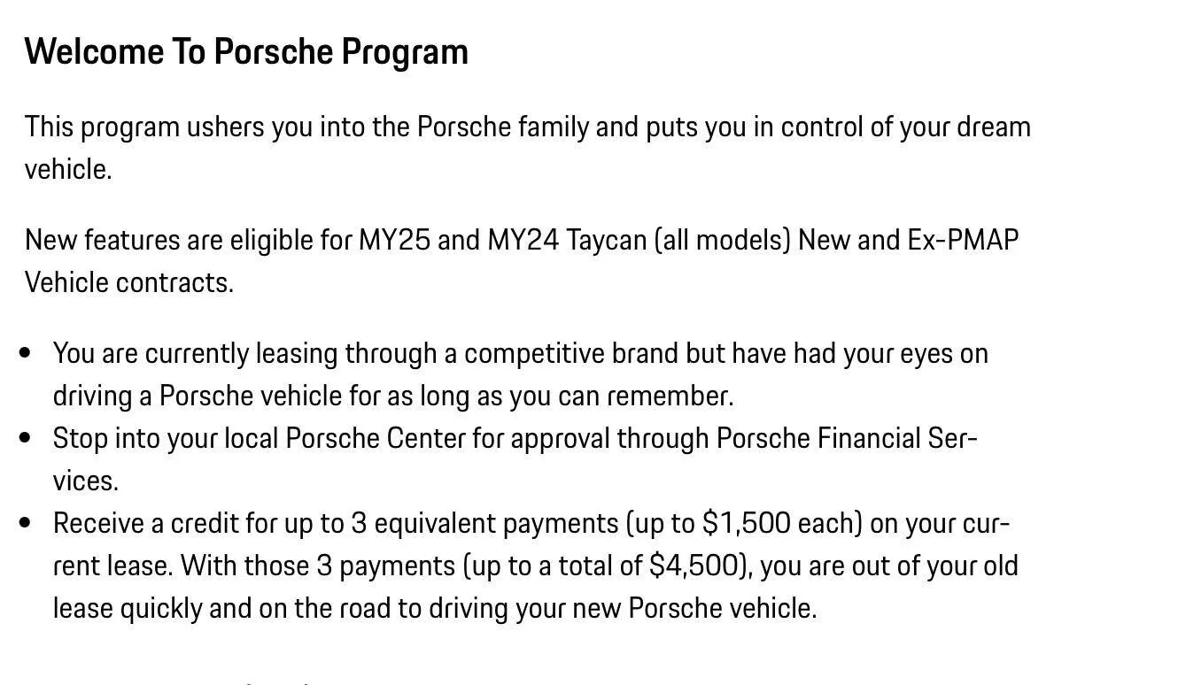 Porsche Taycan My lease deal on a '25 4S 1733781340758-w3