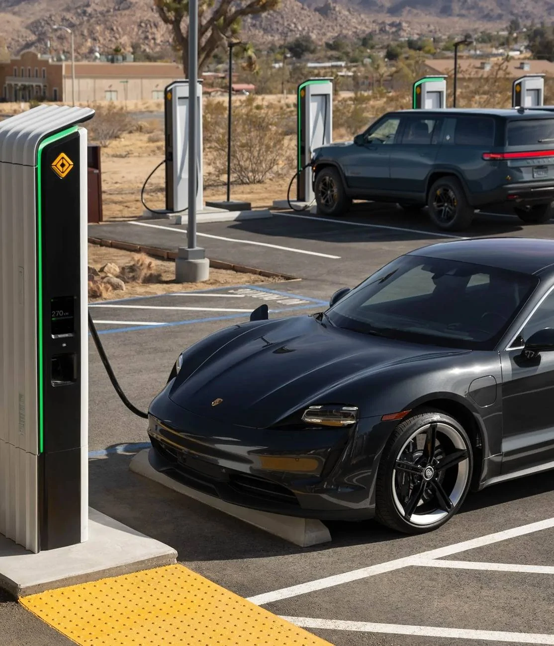 Porsche Taycan Rivian - recently opened charging locations now open to non-Rivian CCS enabled vehicles ran-porsch