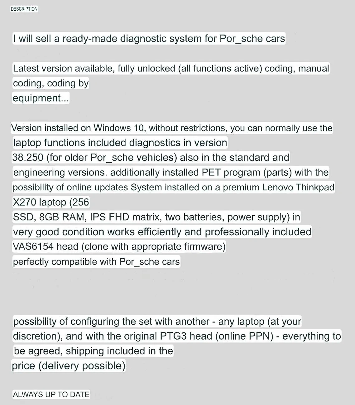 Porsche Taycan Piwi diagnostic program for Porche Taykan IMG_8290