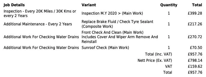 Porsche Taycan Does this service quote look reasonable 1736335936053-o6