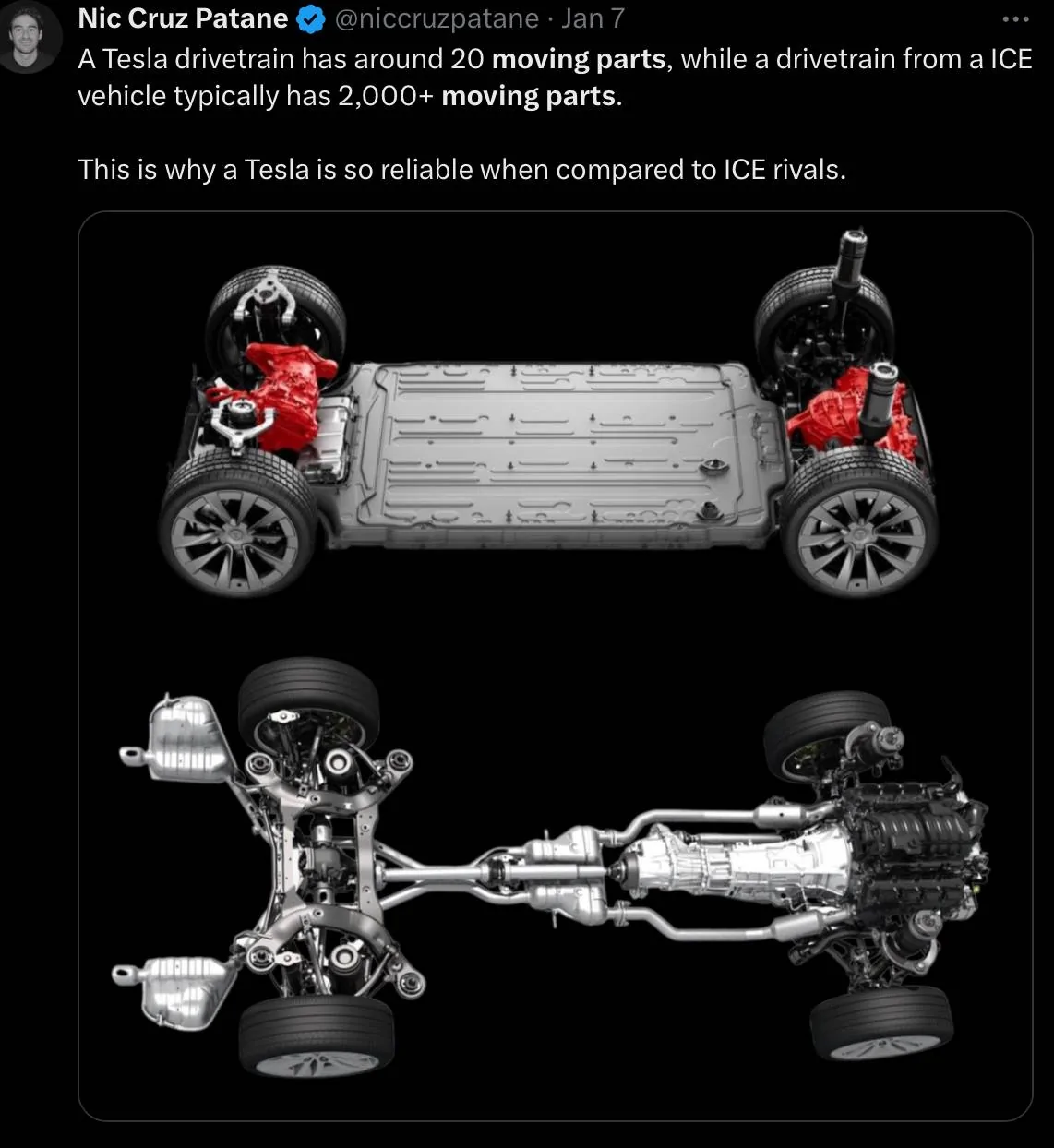 Porsche Taycan # of moving parts in EV vs ICE IMG_1686
