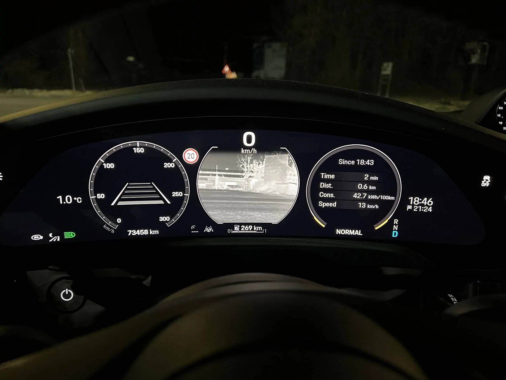 Porsche Taycan weird % battery used during long drive IMG_5107