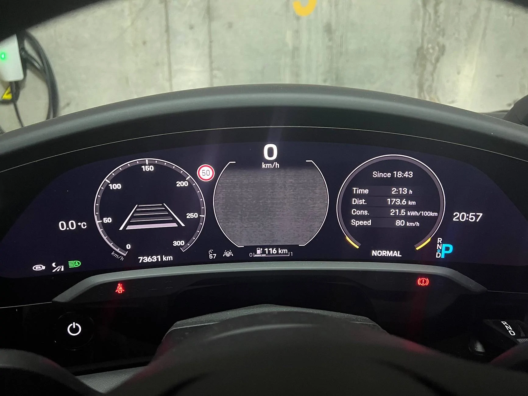 Porsche Taycan weird % battery used during long drive IMG_5114