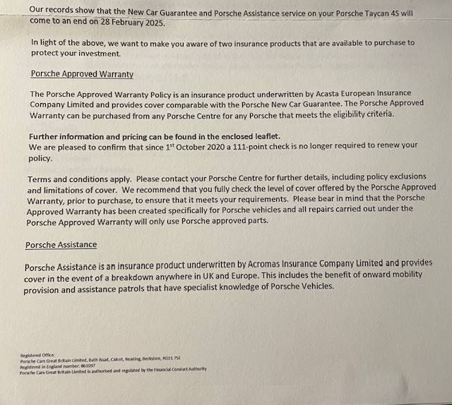 Porsche Taycan Breakdown  Assistance cover in UK Warranty & Breakdown