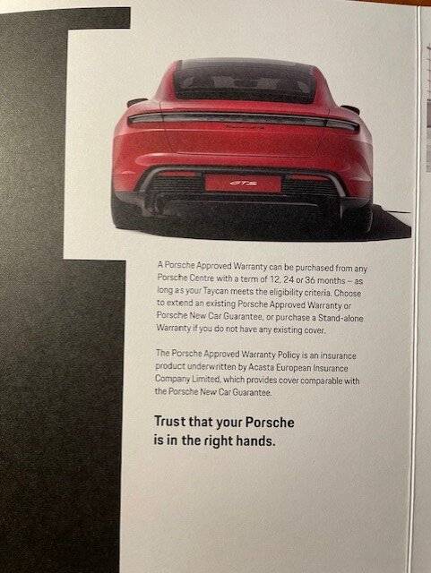 Porsche Taycan Breakdown  Assistance cover in UK Warranty 1