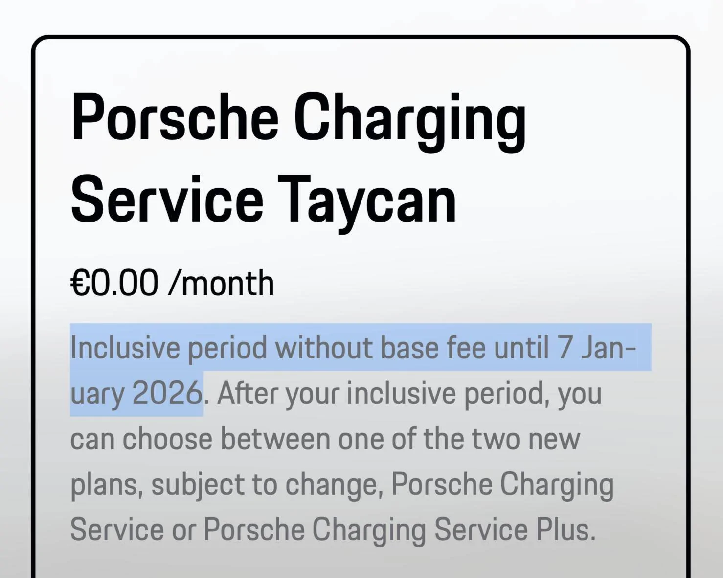Porsche Taycan Porsche Charging Service Plus Screenshot 2025-01-14 at 20.51.47