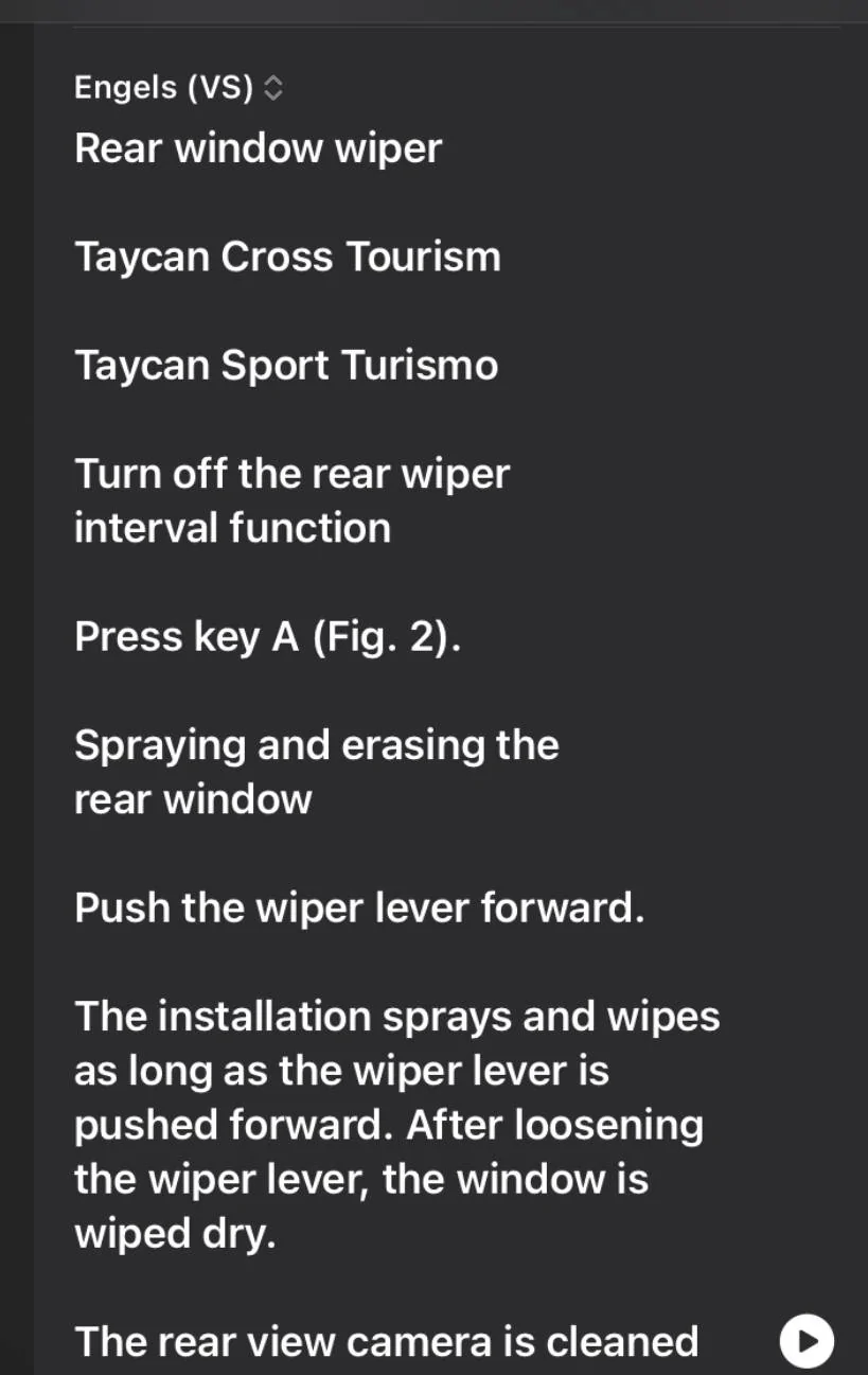 Porsche Taycan Rear Camera Washer - Not Working IMG_0429