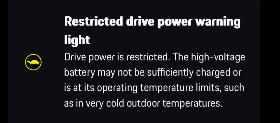 Porsche Taycan Car won't start charging in cold weather IMG_1679