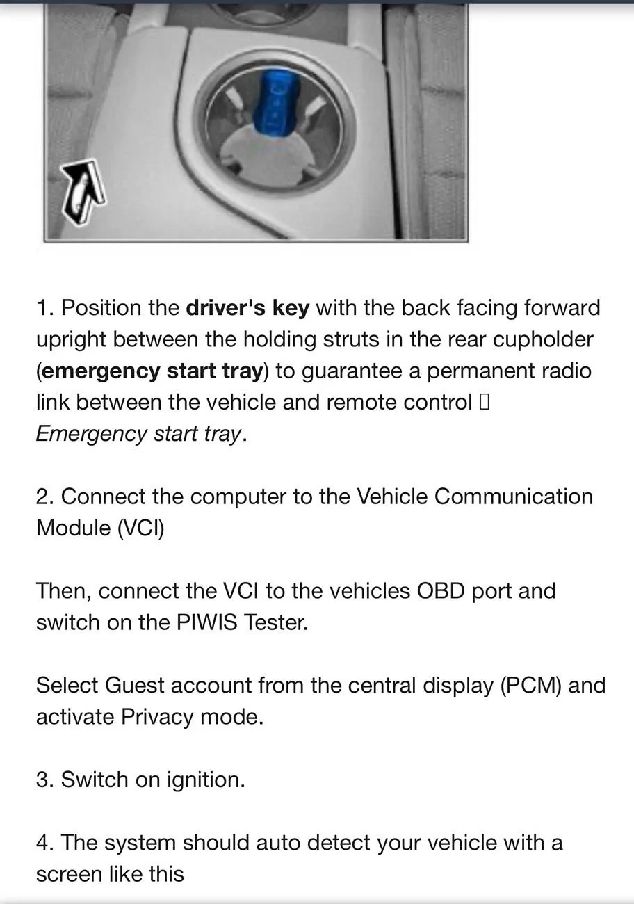 Porsche Taycan Piwi diagnostic program for Porche Taykan IMG_8634