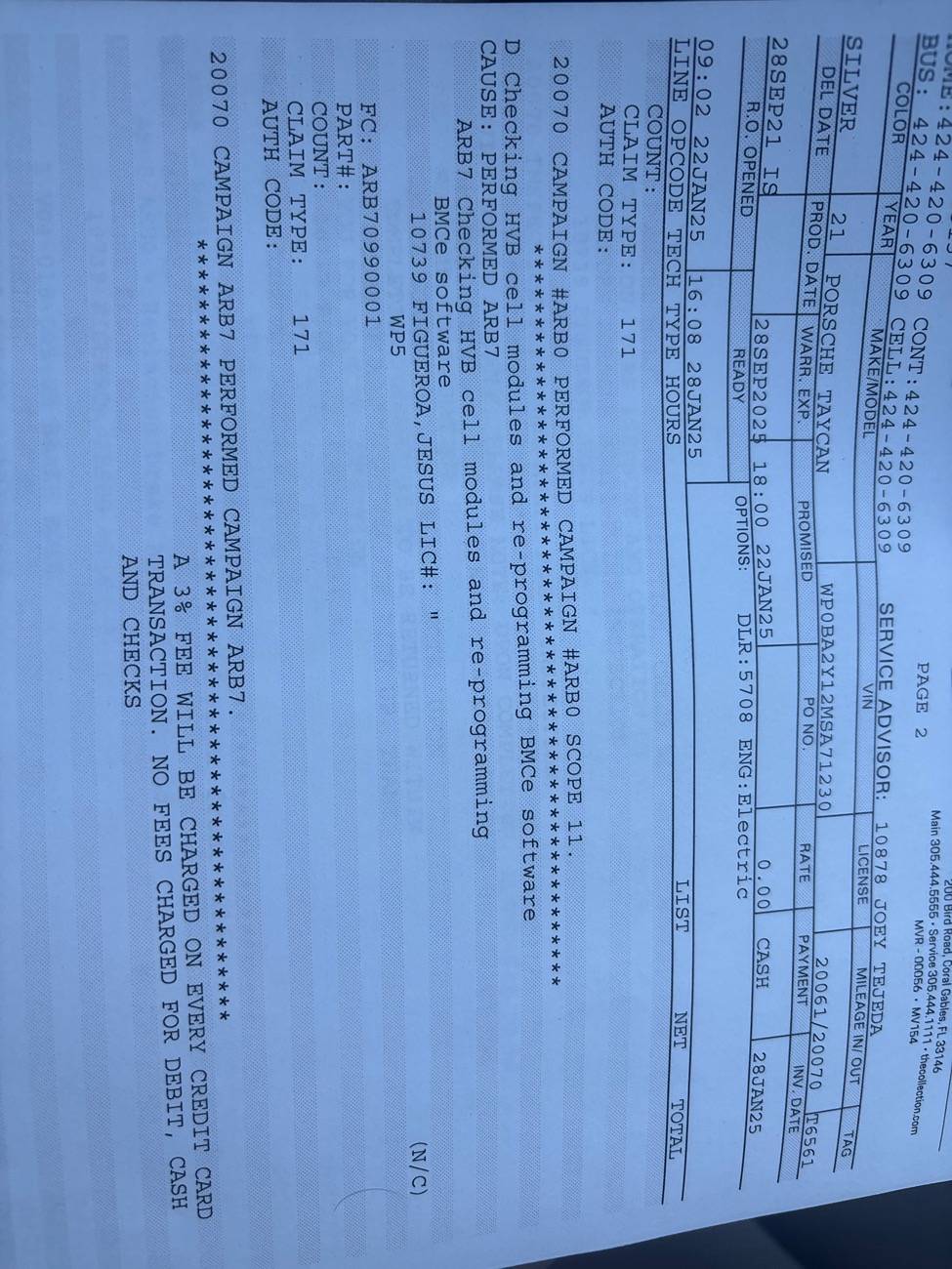 Porsche Taycan Address 2 recalls + next steps IMG_3320