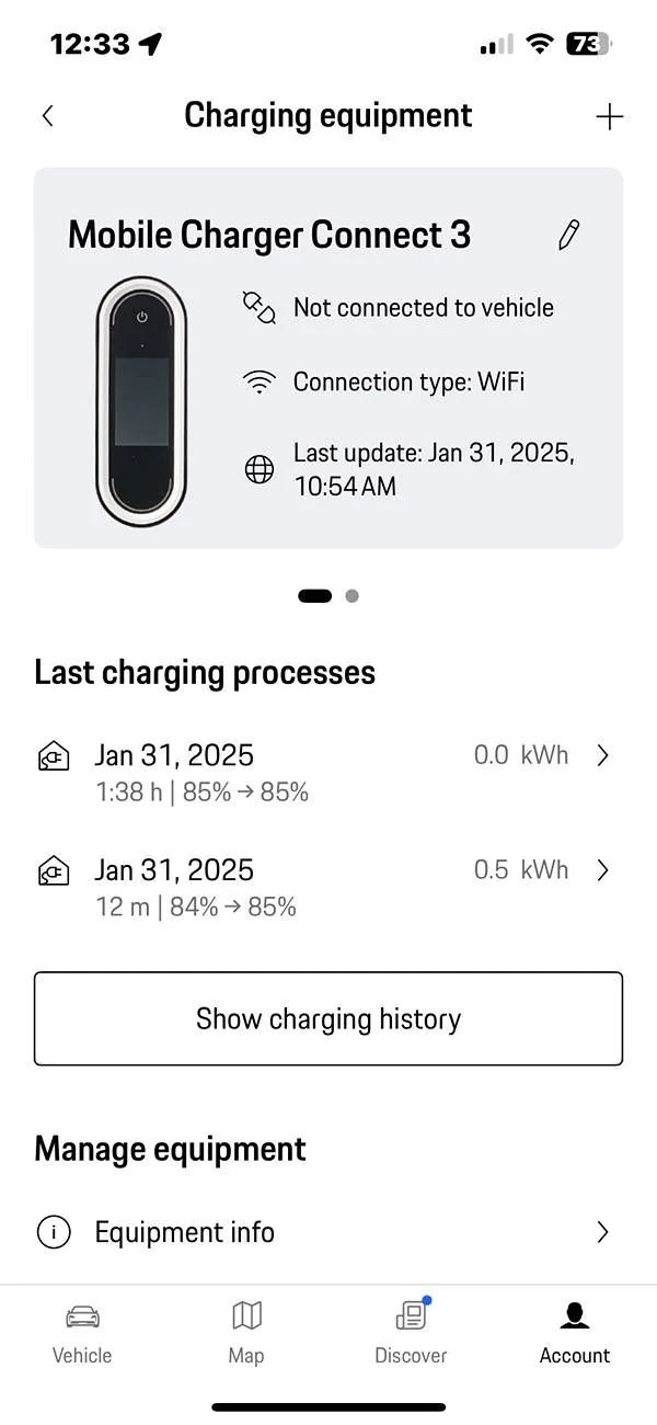 Porsche Taycan reset PORSCHE CONNECT 2 charger Screenshot 2025-01-31 at 12.33.25 PM