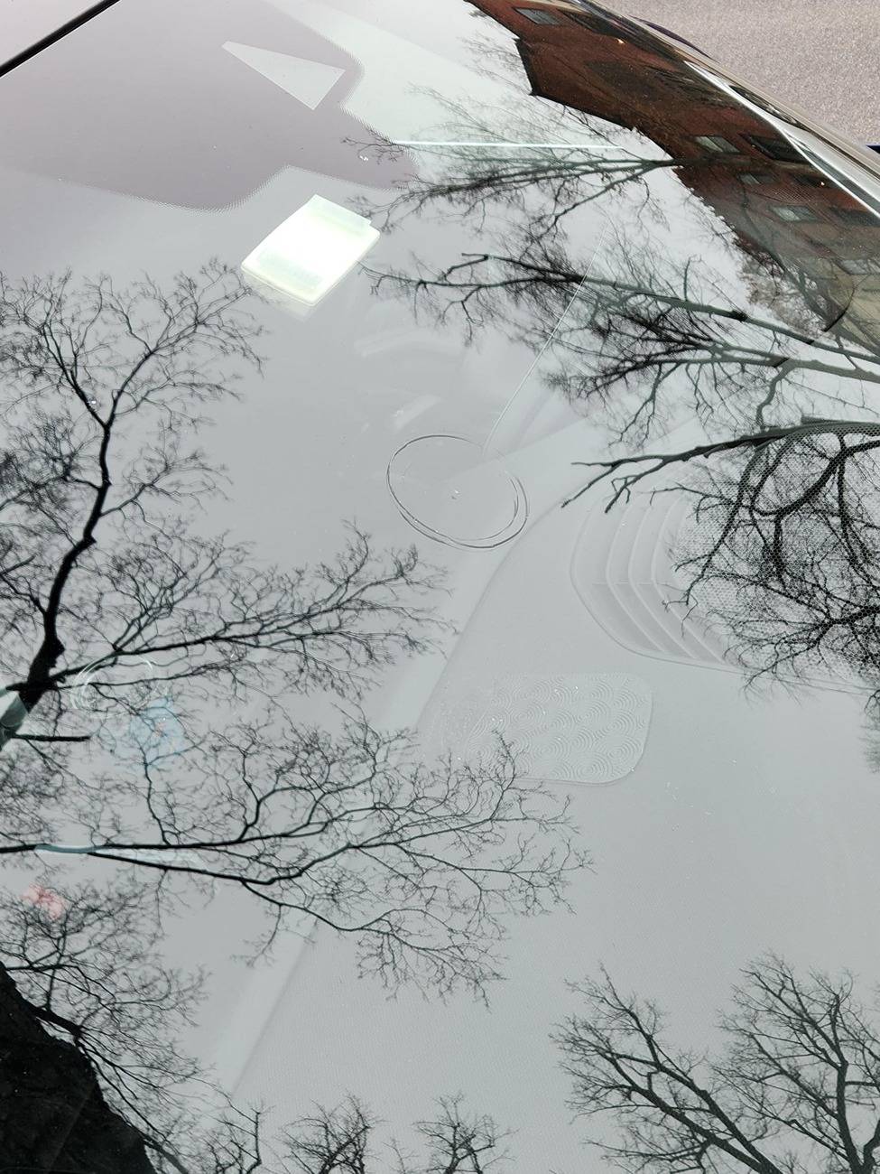 Porsche Taycan Front Windshield glass crack 20250208_090509