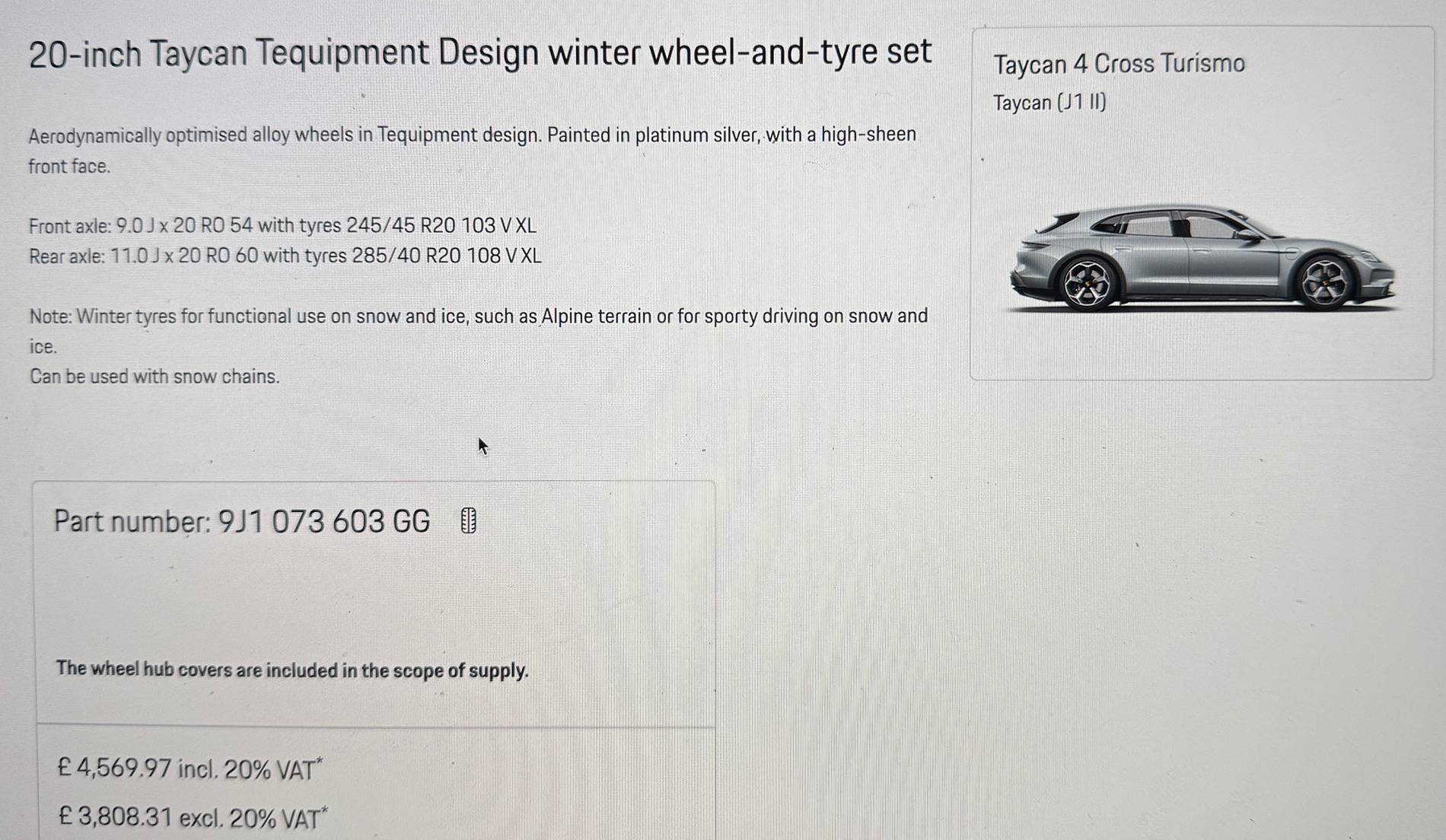 Porsche Taycan Porsche Taycan Winter Wheels and Tires IMG_1334