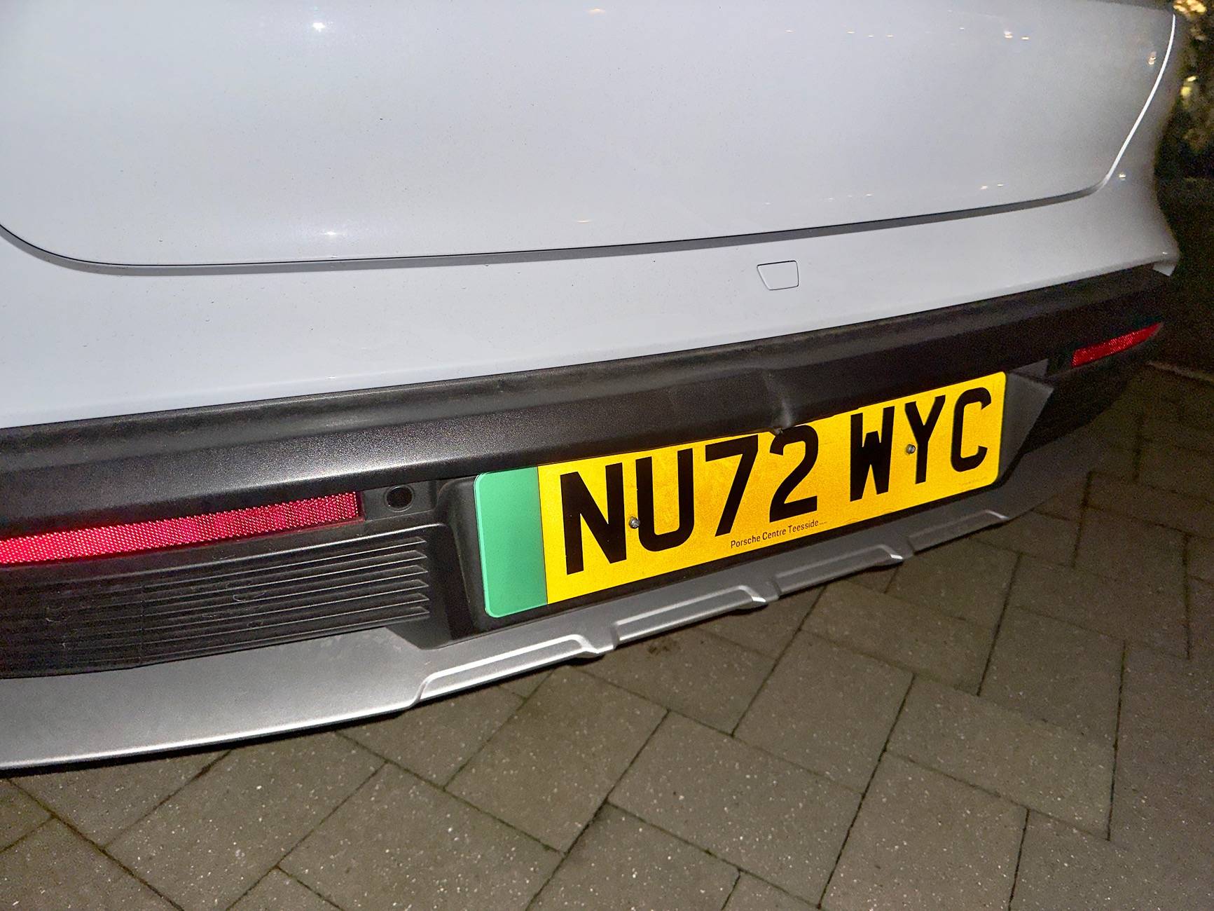 Porsche Taycan Cross Turismo rear bumper plastic trim IMG_2064
