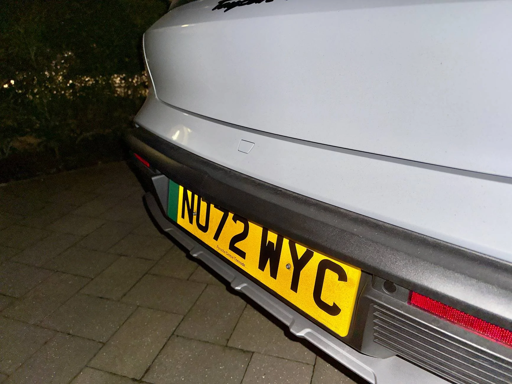 Porsche Taycan Cross Turismo rear bumper plastic trim IMG_2063