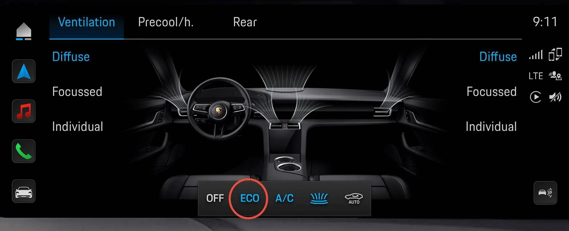 Porsche Taycan Taycan air conditioner blowing luke warm air IMG_1259