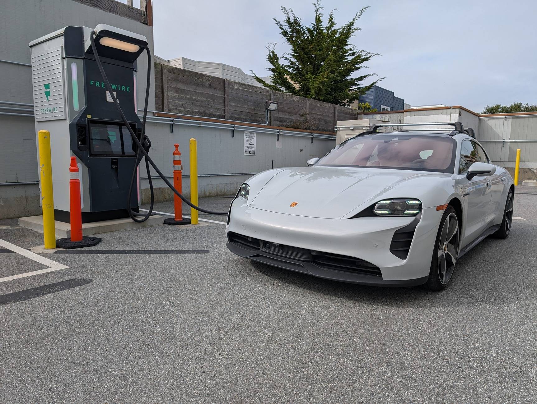 Porsche Taycan Found a free DCFC charger. PXL_20250304_222550332