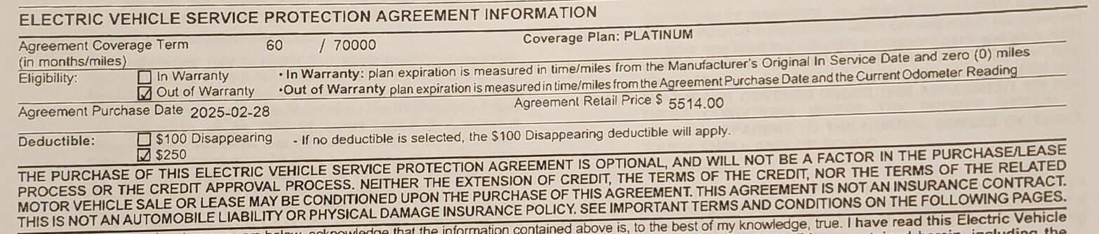 Porsche Taycan Porsche EV Service Protection Plan agreement (US)- Example contract 1741450558640-io