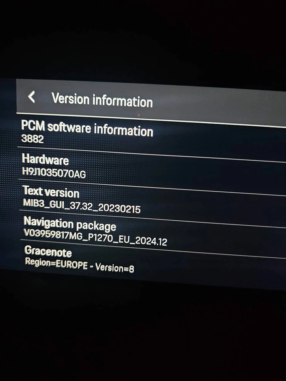Porsche Taycan Am i up to date on software versions (presume not) 20250317_202603