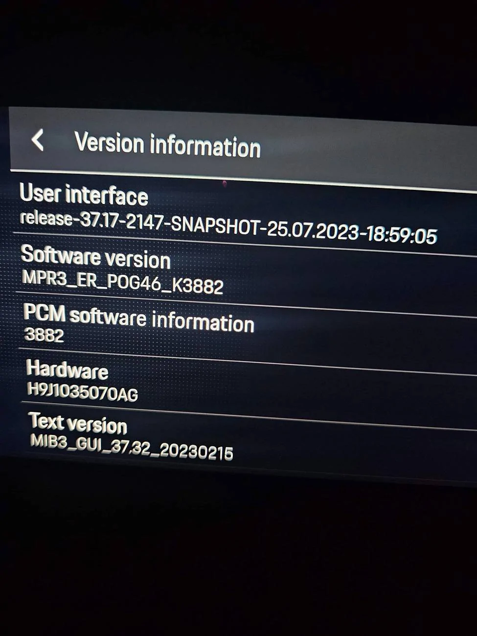 Porsche Taycan Am i up to date on software versions (presume not) 20250317_202558