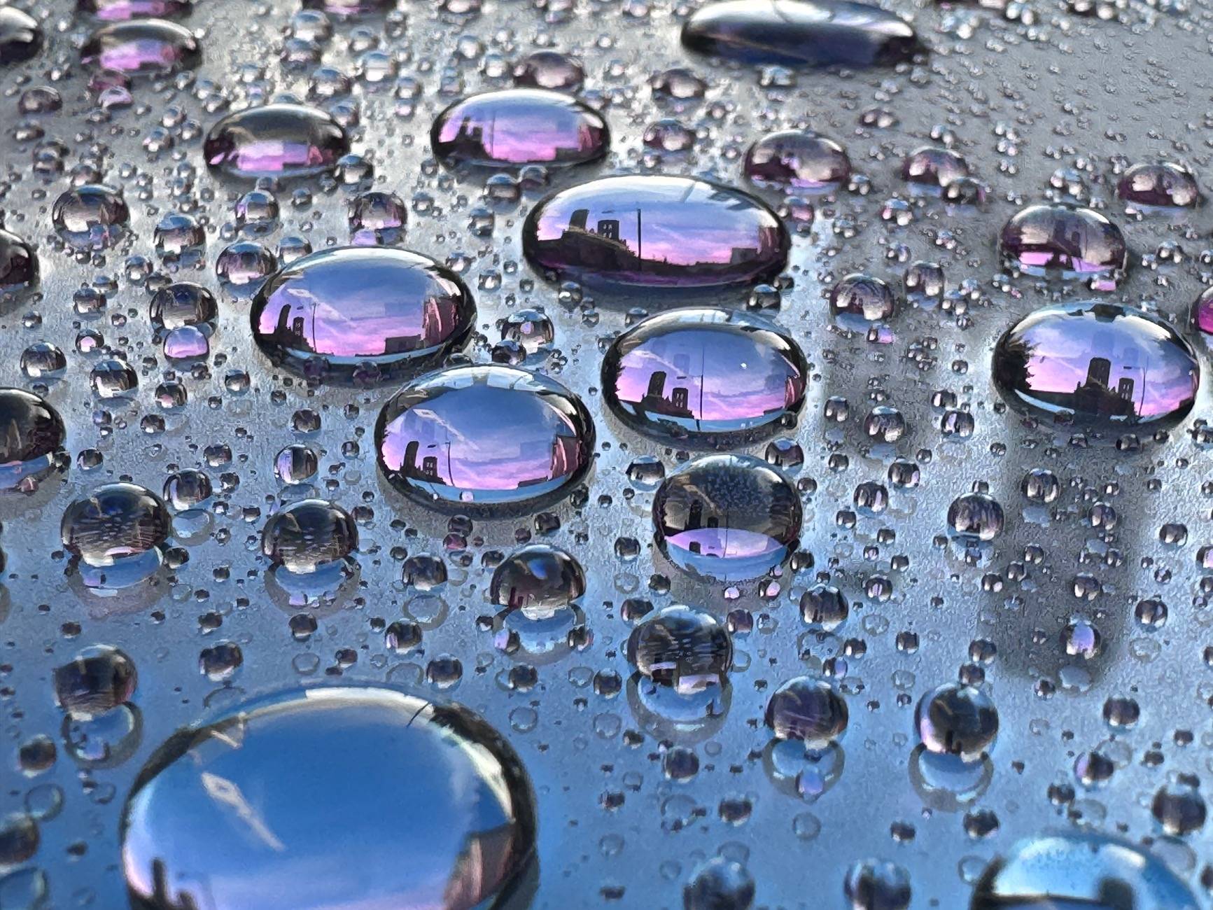 Porsche Taycan Weird coloured water droplets IMG_3110