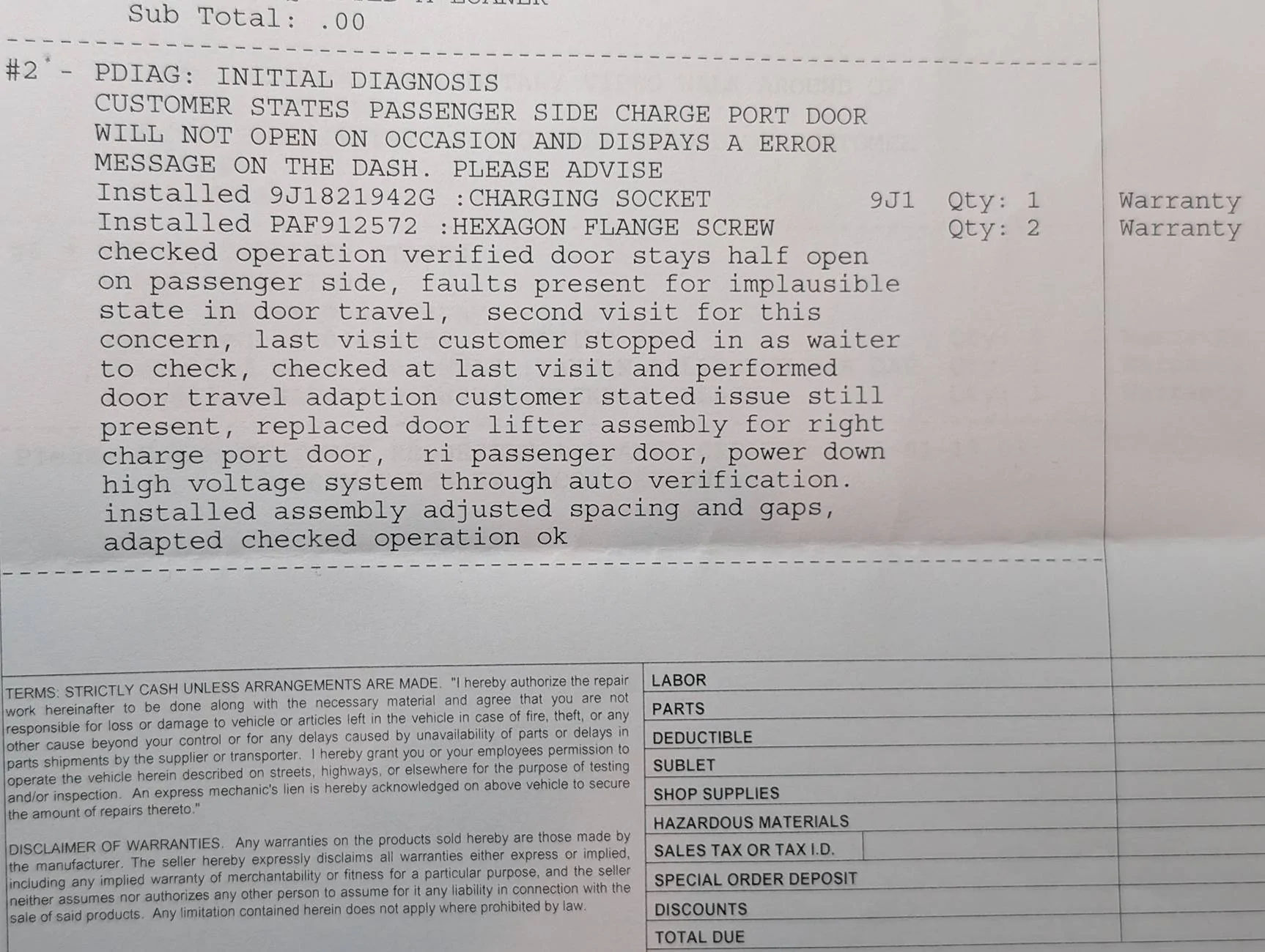 Porsche Taycan Charging Port Door Problem Fix Details PXL_20250325_053239367