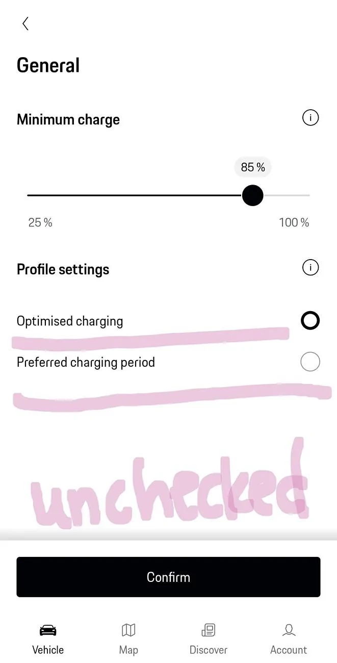 Porsche Taycan Taycan J1.1 Charging Limit Bar Option Screenshot_20250404_051130