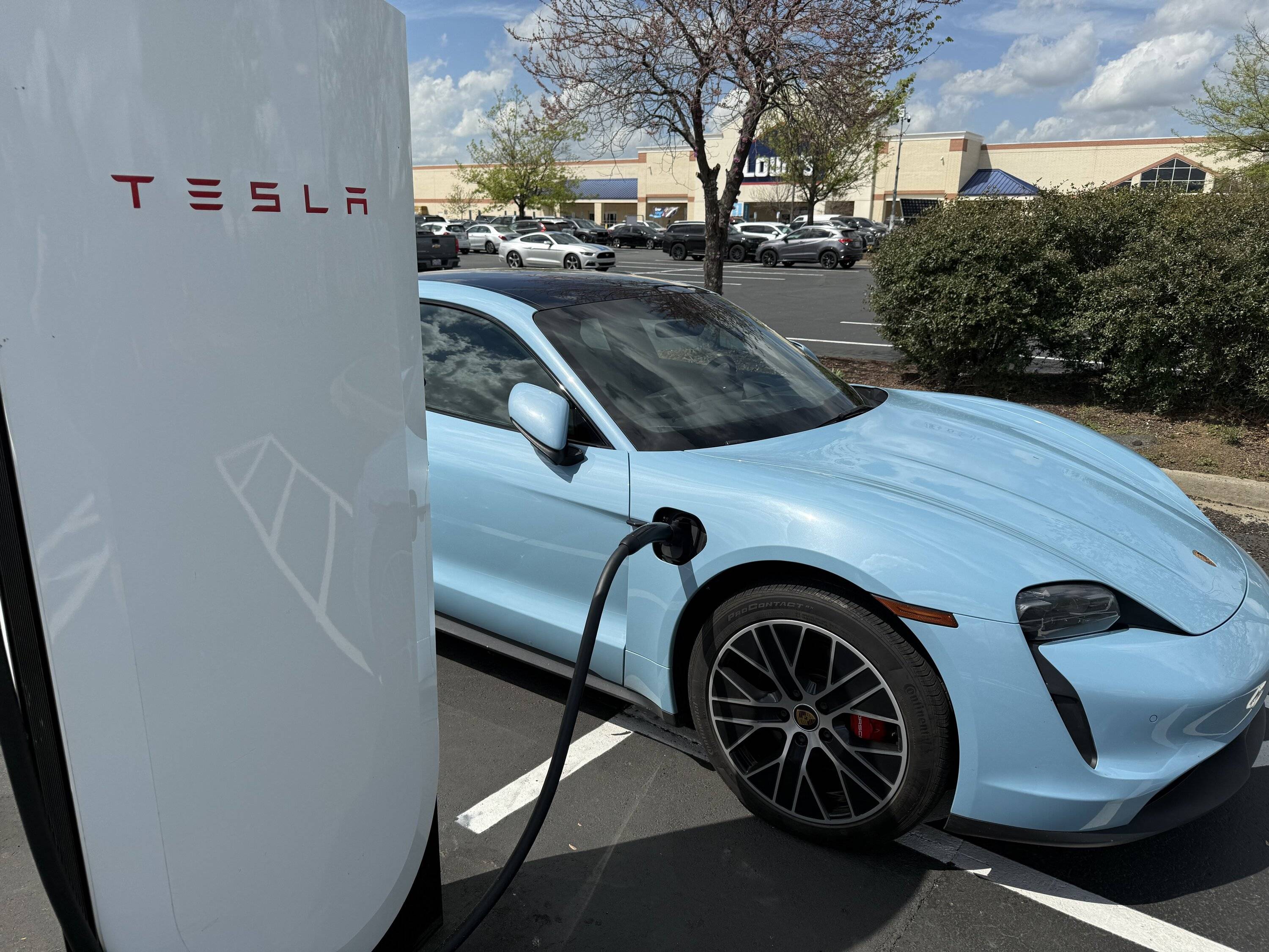 Porsche Taycan Tesla Supercharger success with NACS adapter! IMG_1970