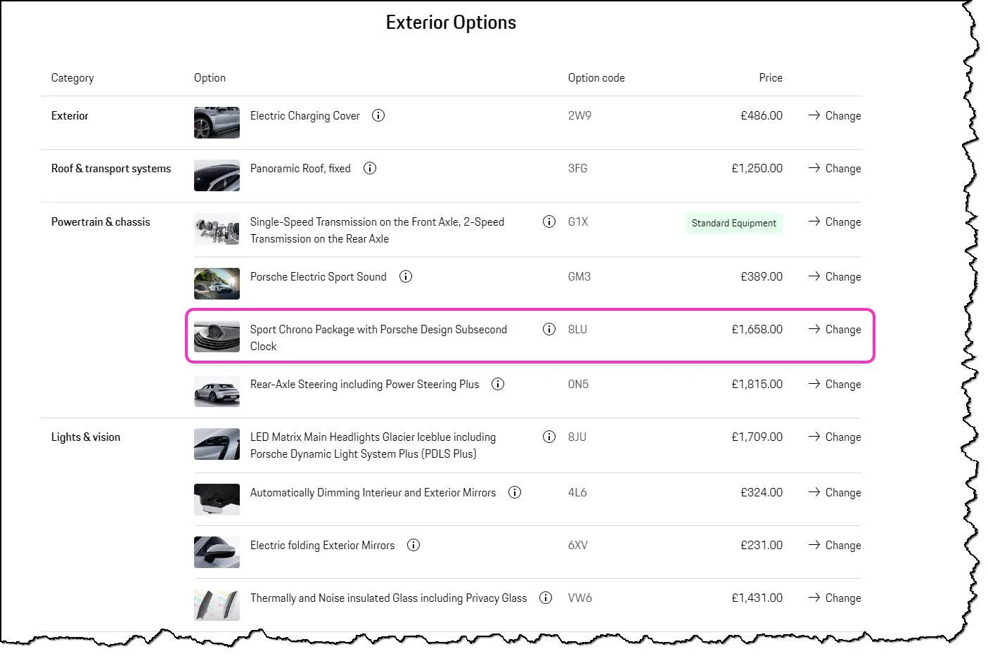 Porsche Taycan Sport Chrono Porsche Design clock - part number? taycanClock