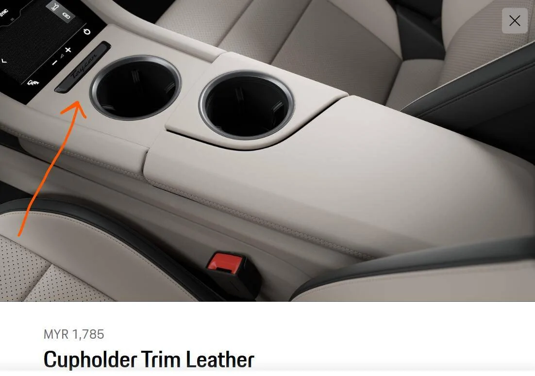 Porsche Taycan Cupholder trim in leather 1744931641647-u9