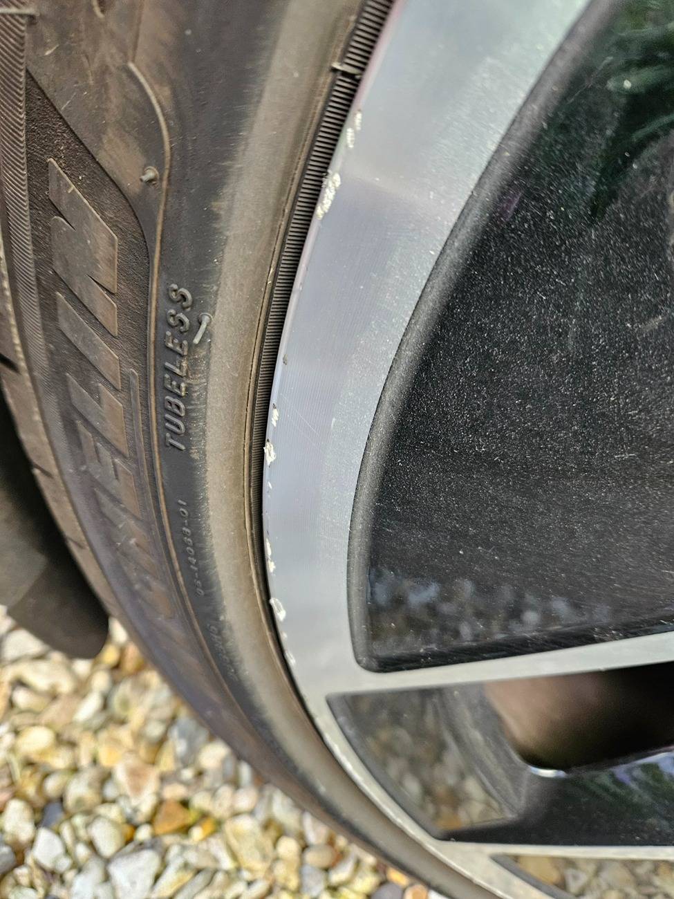 Porsche Taycan Alloy wheel scuffing Taycan 20250428_104052