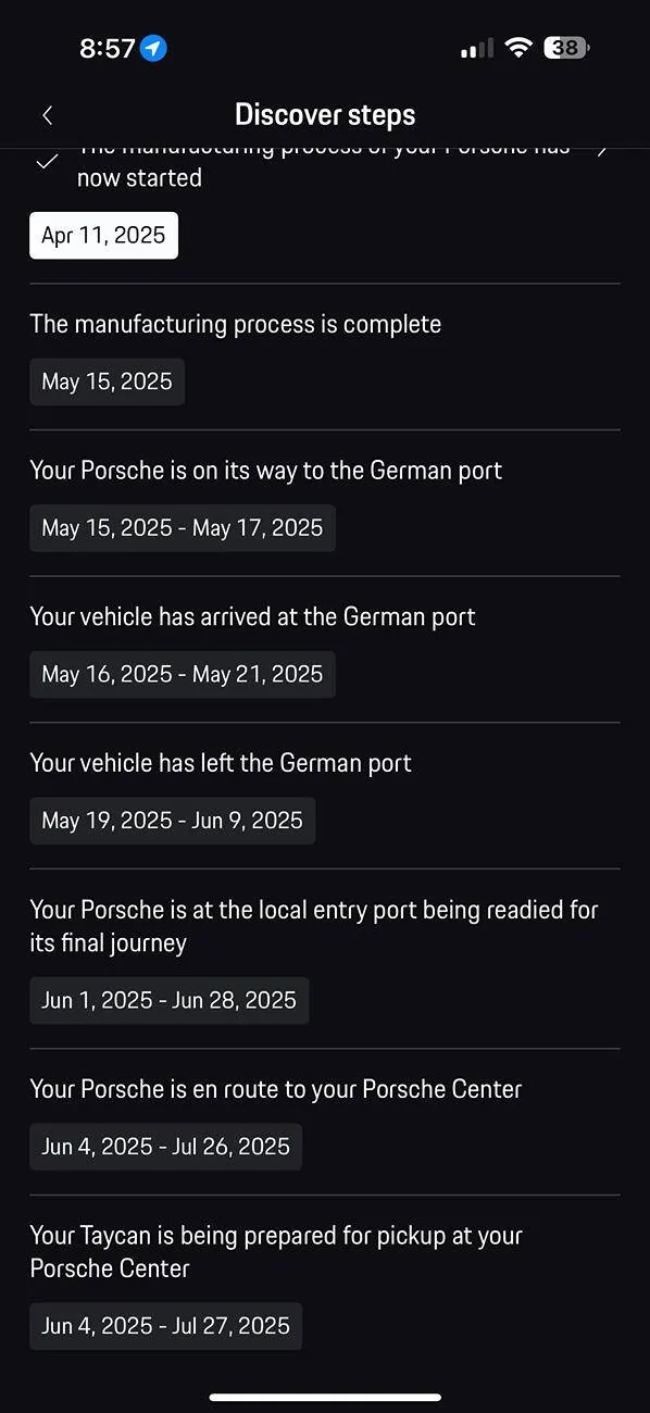 Porsche Taycan Production Timing Question IMG_3163
