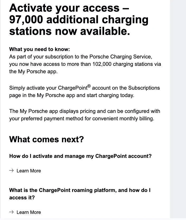 Porsche Taycan US: My Porsche App now features Chargepoint roaming 1747197188276-to