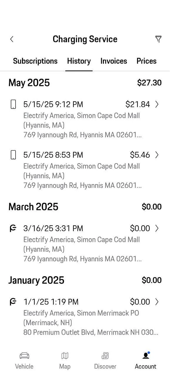 Porsche Taycan Charging cost shown in the app Screenshot_20250516-092945