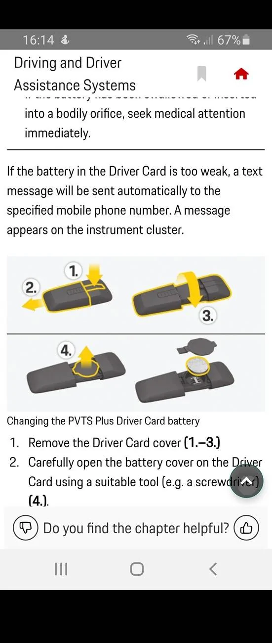 Porsche Taycan Tracker key fob battery life Screenshot_20250528_074221_OneDriv