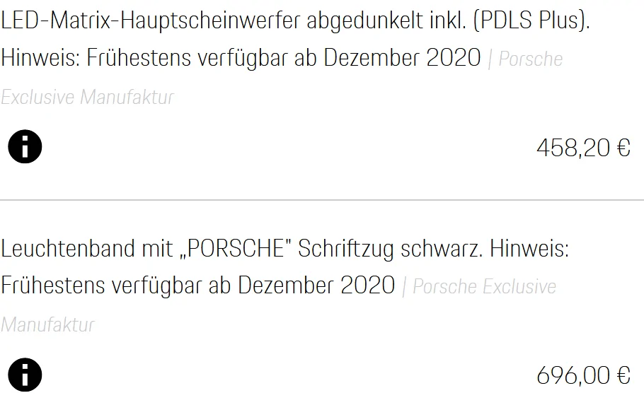 Porsche Taycan Swiss Taycan configurator update shows some new options 1599818577935