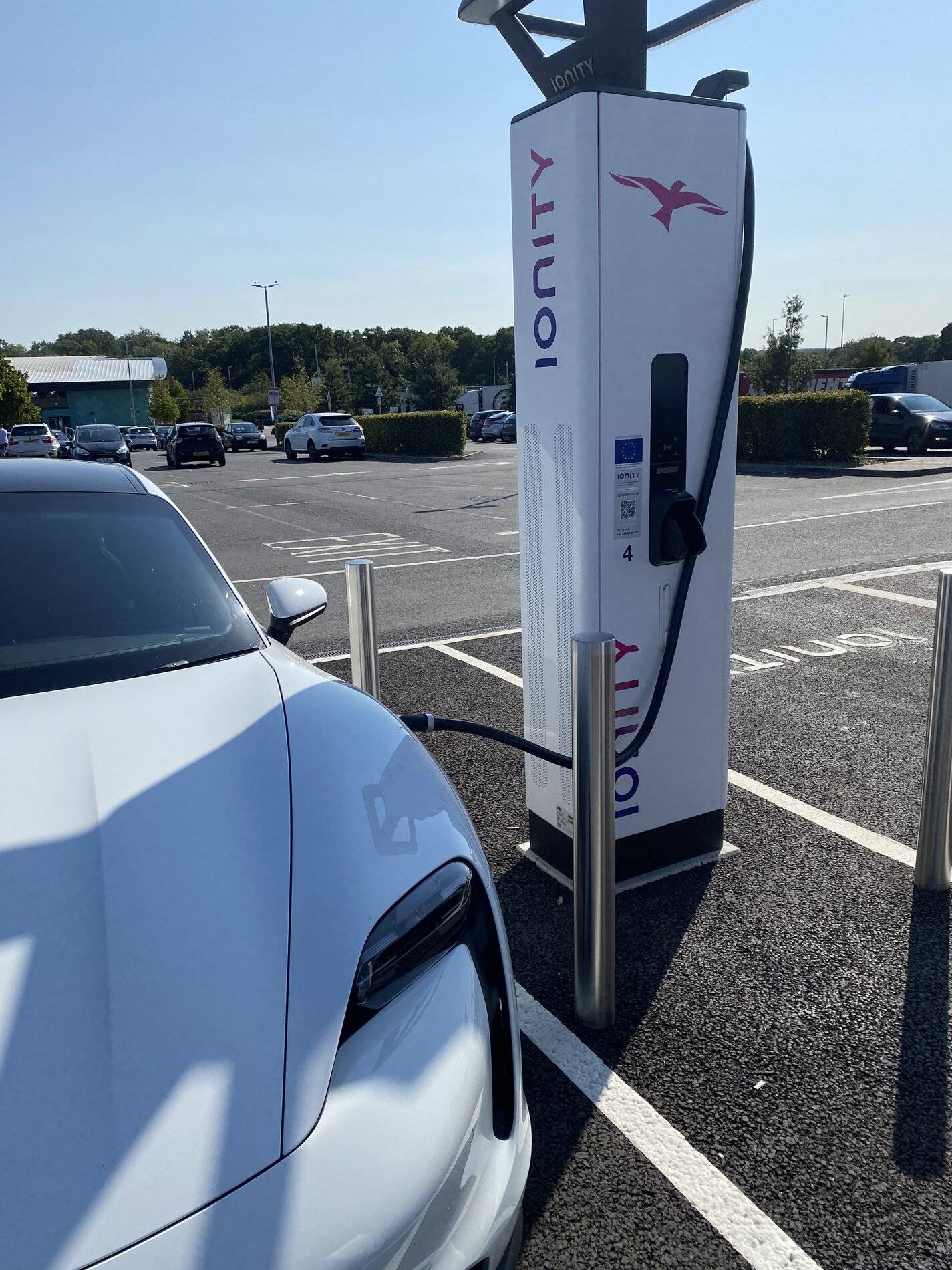 Porsche Taycan UK. Cobham services is live with Ionity. CABF0E8E-5B2D-40F1-944C-8EC6A11FA6C9