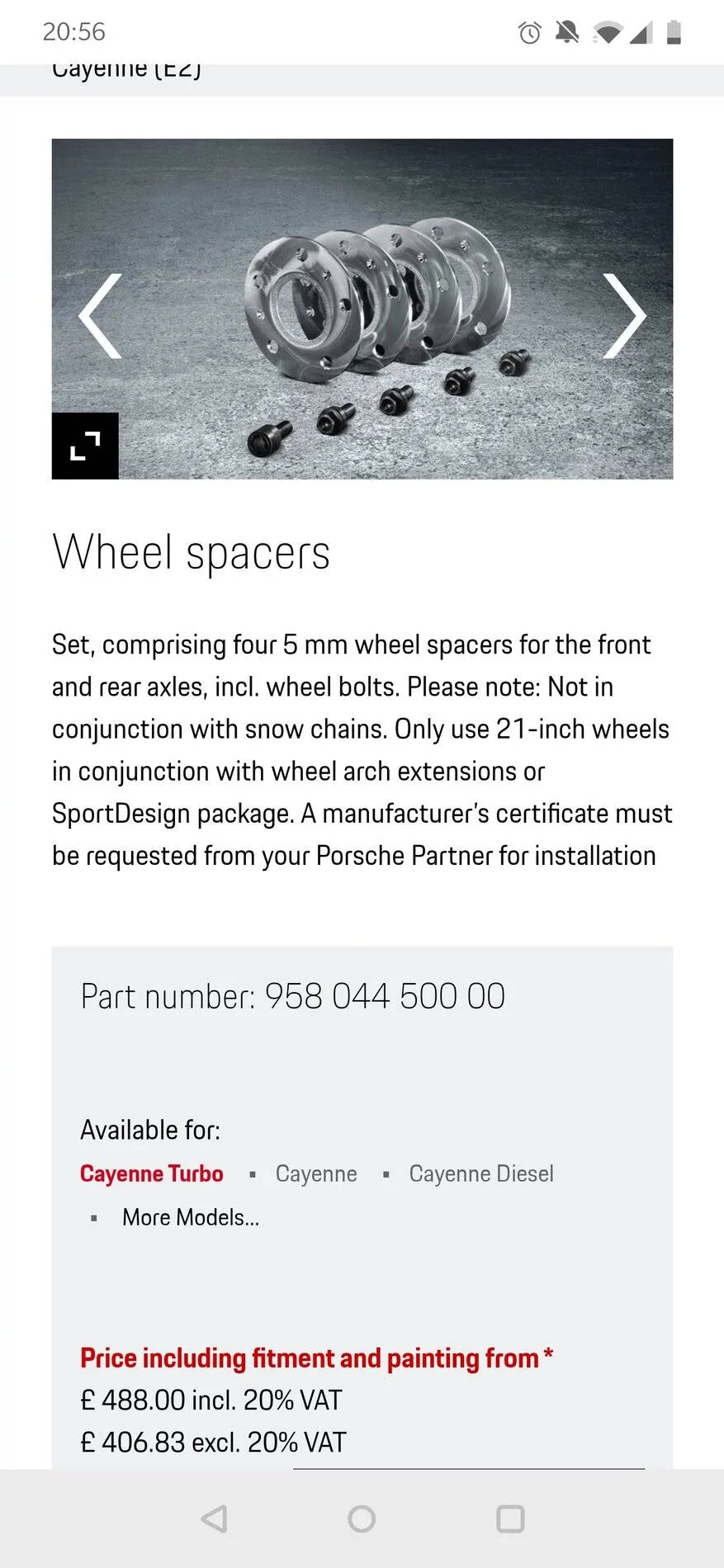 Porsche Taycan Taycan Wheel Spacers - 15mm front / 10mm rear Screenshot_20200916-205628