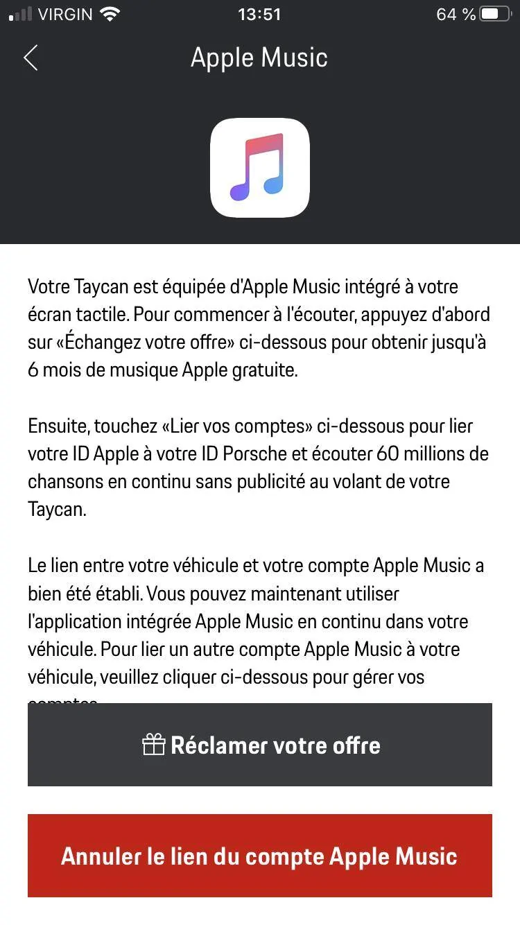 Porsche Taycan Apple Music trial query UK 51E50FE4-64C9-4BE6-ACD1-B14E0C8F3584